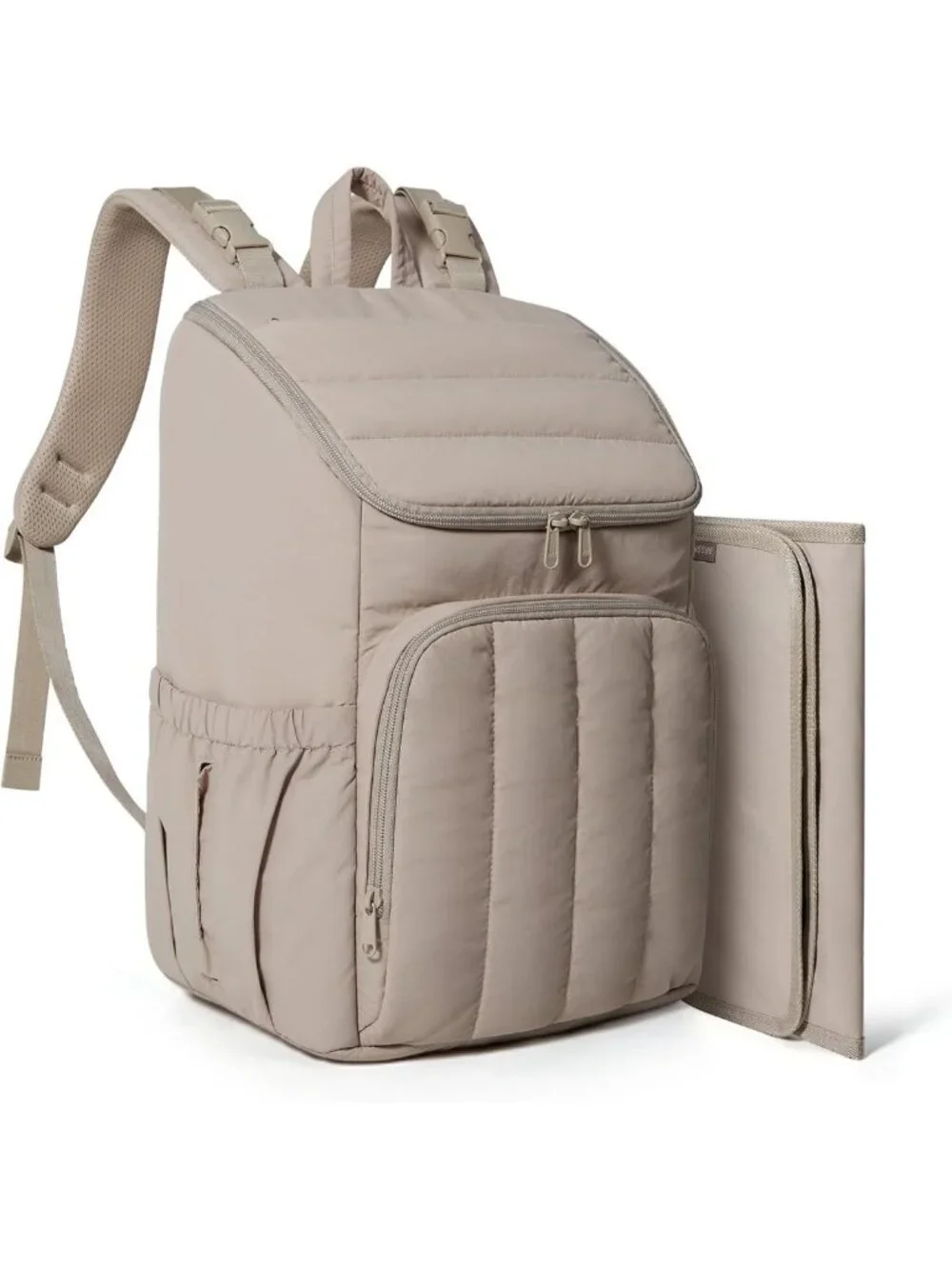 Stylish Large Diaper Bag Backpack for Moms, Quilted, Insulated Pockets, Travel